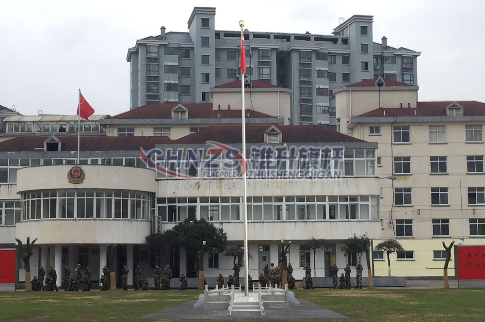 武警五支队旗杆安装