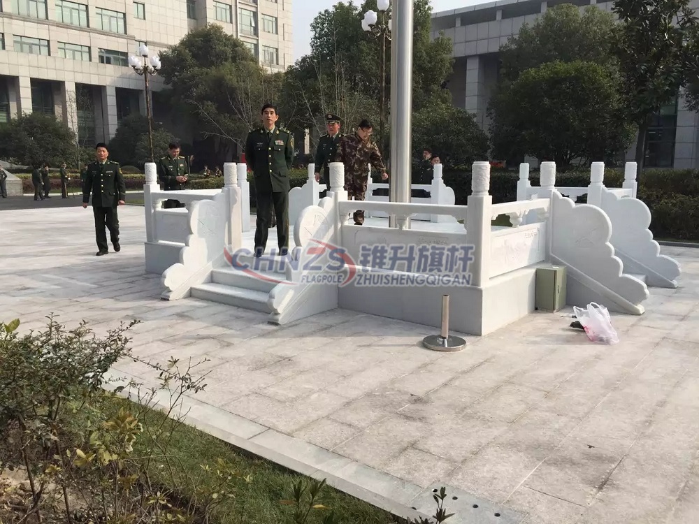 部队旗杆及汉白玉旗台制作