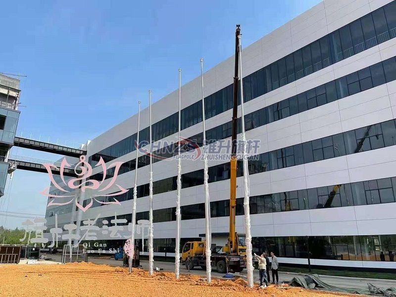 国旗旗杆安装效果